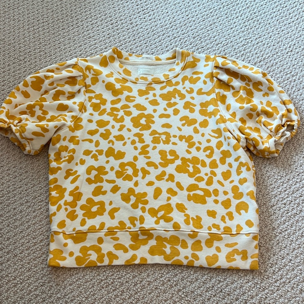 MOTHER puff short sleeve fleece size small